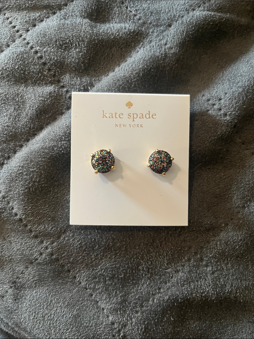 kate spade Multicolor Glitter Button Stud Earrings